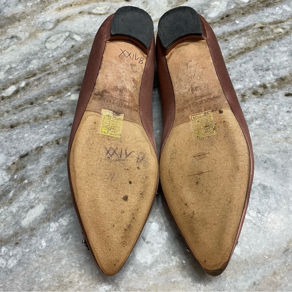 Manolo Blahnik Hangisi Crystal Embellished Satin Flats - Picture 11 of 12